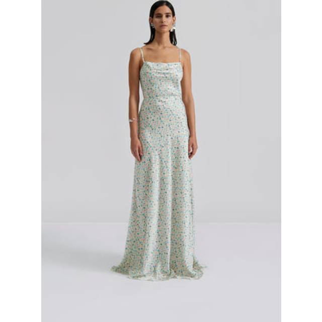 MALINA Lowa Satin Slip Maxi Dress |Rosa |S