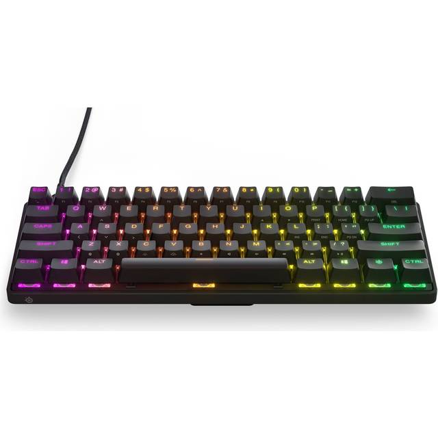 SteelSeries Apex Pro Mini hypermagnetiskt tangentbord – Världens snabbaste tangentbord – Justerbar manövrering – Kompakt 60 % formfaktor RGB – PBT-keycaps – USB-C – Tyska QWERTZ Layout