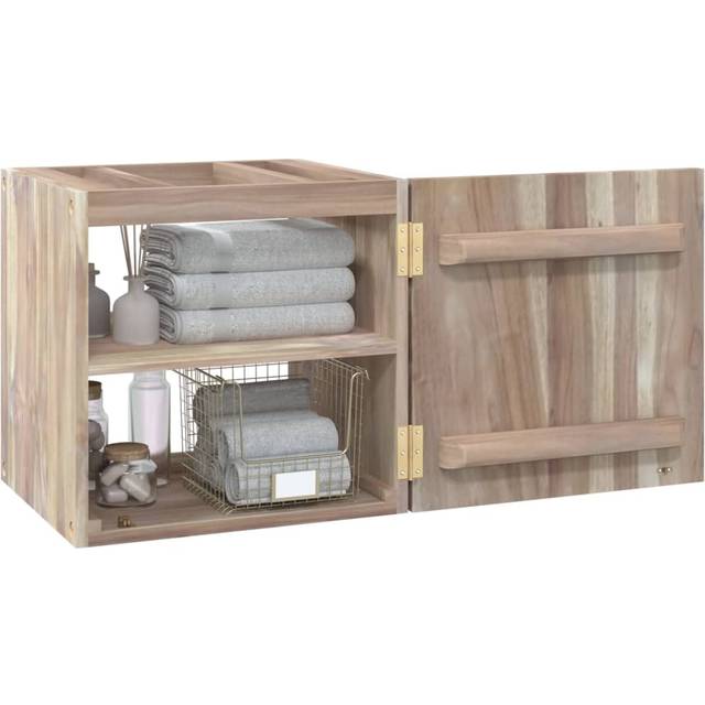 vidaXL Wall-mounted Bathroom Cabinet 41x38x40 cm Solid Wood Teak - Brown