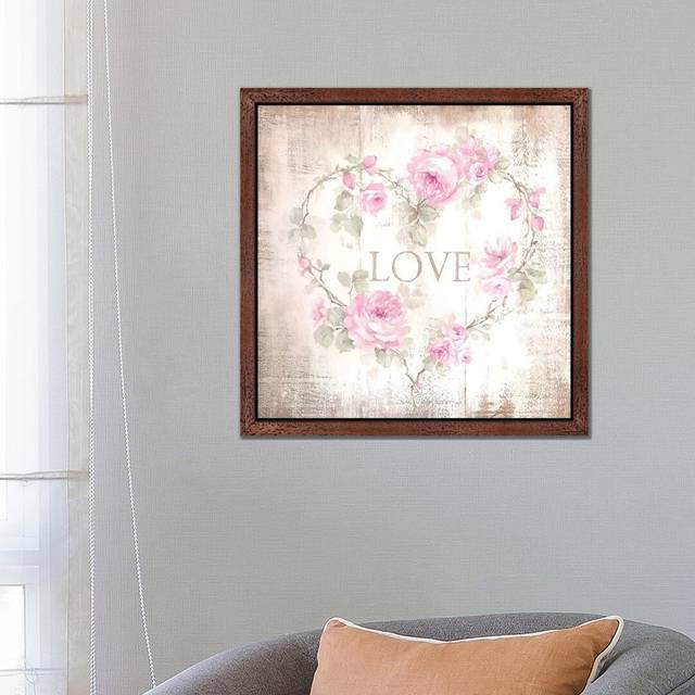 Love Sign by Debi Coules - Painting Print on Canvas - Brown Framed (66.04 cm H x 66.04 cm W)