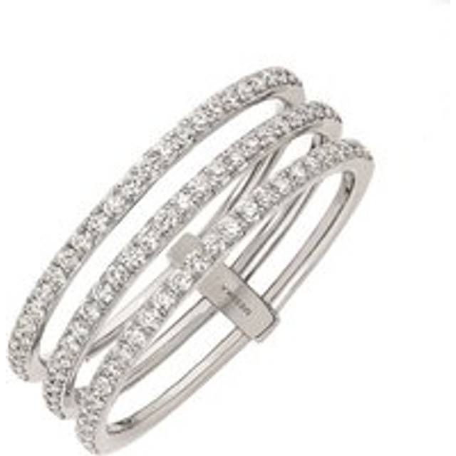 Messika Gatsby 18ct White Gold 0.41ct Diamond Three Row Ring D