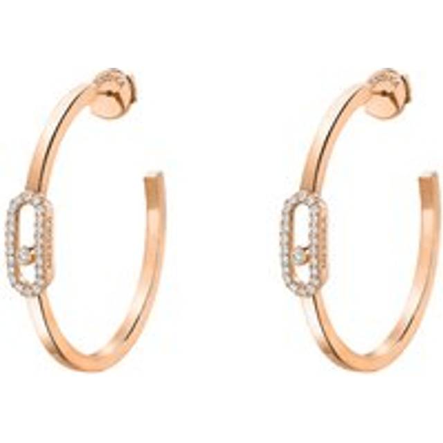 Messika Move Uno 18ct Rose Gold Diamond Small Hoop Earrings