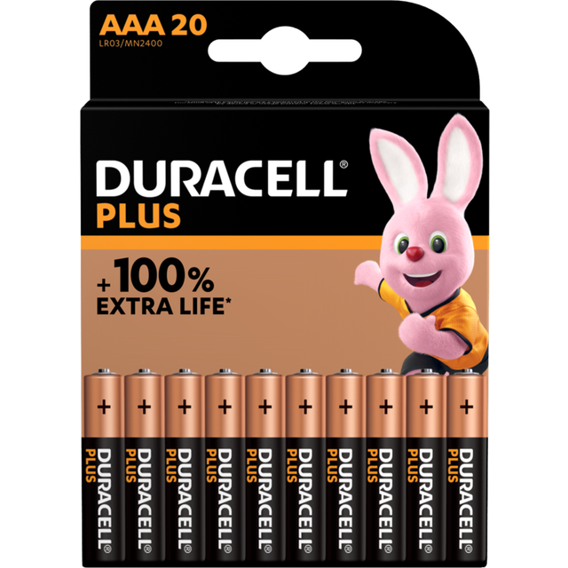 Duracell Plus AAA LR03 Batteries | 20 Pack