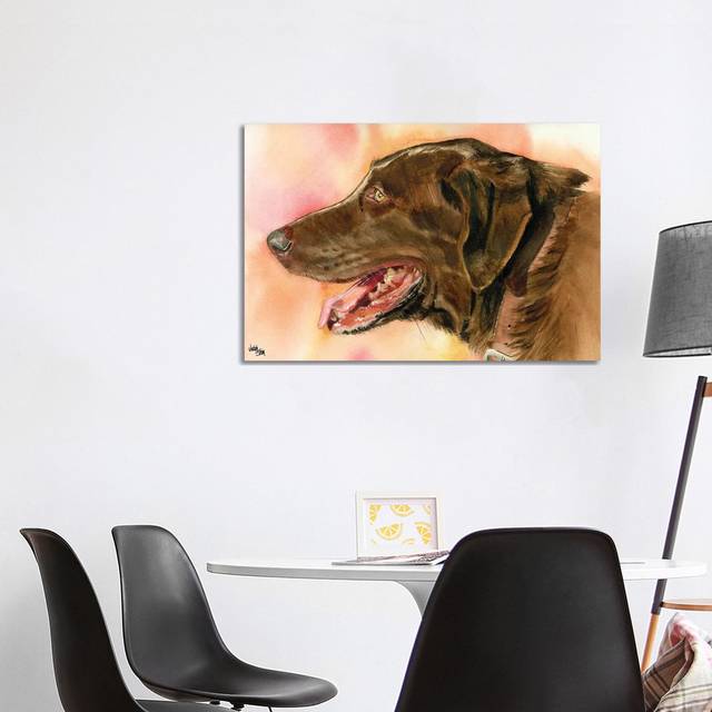 Lady Godiva - Chocolate Lab by Judith Stein - Wrapped Canvas Painting (66.04cm H x 101.6cm W x 1.91cm D)