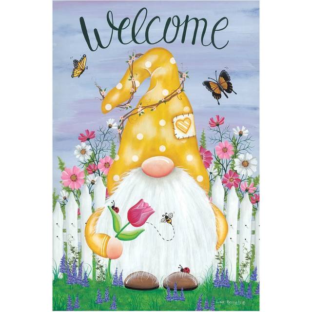 Spring Garden Gnome by Lisa Kennedy - Wrapped Canvas Painting (20.32 cm H x 30.48 cm W)