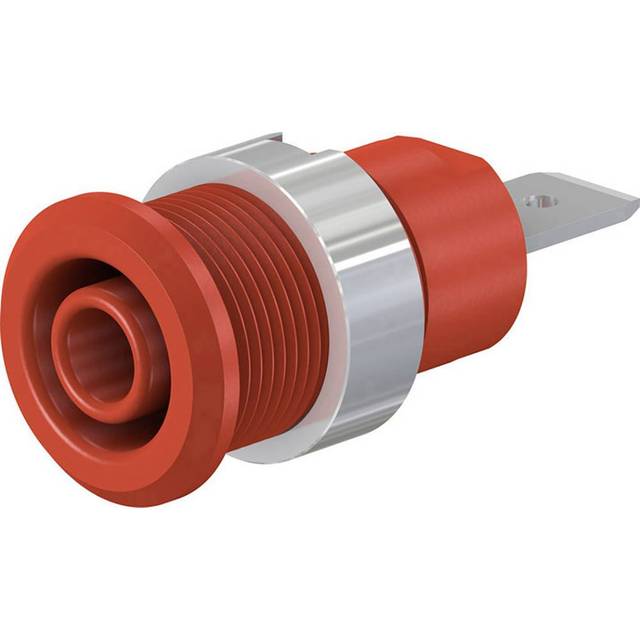 Stäubli 497046-22 SLB4-F63/N-X red safety jack socket 4mm rigid in...
