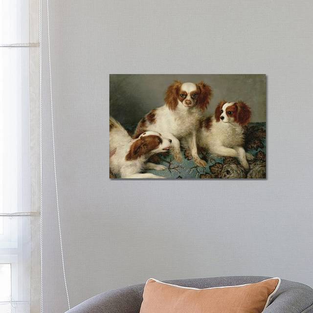 Three Cavalier King Charles Spaniels On A Rug (45.72cm H X 66.04cm W)