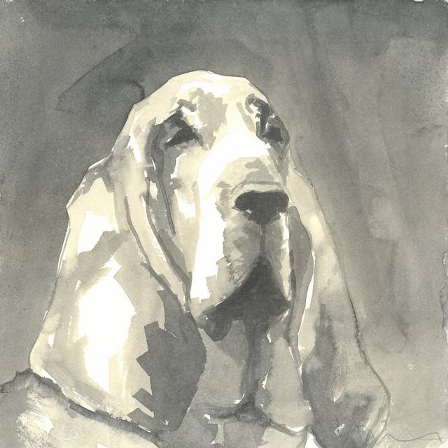 Sepia Modern Dog II by A Very Modern Dog - Wrapped Canvas Painting (91cm H x 91cm W)