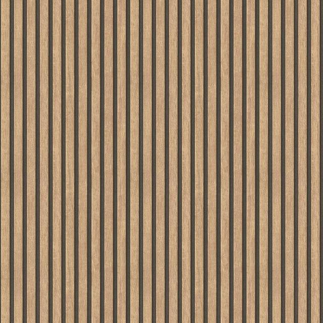 (Natural Black 39109-1) AS Creation Wooden Slats 3D Panel Wallpaper