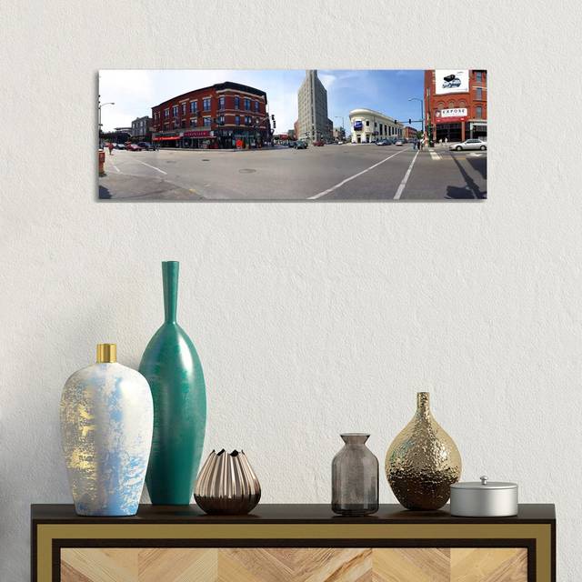 Buildings in a City, Wicker PArk and Bucktown, Chicago, Illinois, USA - Wrapped Canvas Panoramic Photograph (30.48 cm H x 91.44 cm W x 1.91 cm D)