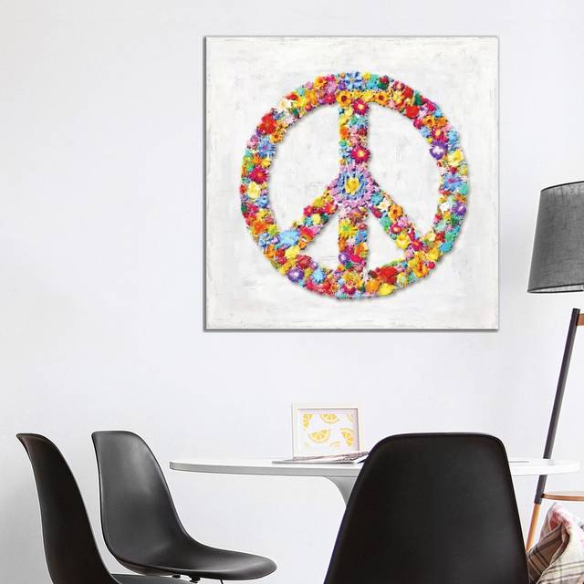 Peace Sign by Jamie MacDowell - Wrapped Canvas Graphic Art Print (93.98 cm H x 93.98 cm W x 1.91 cm D)