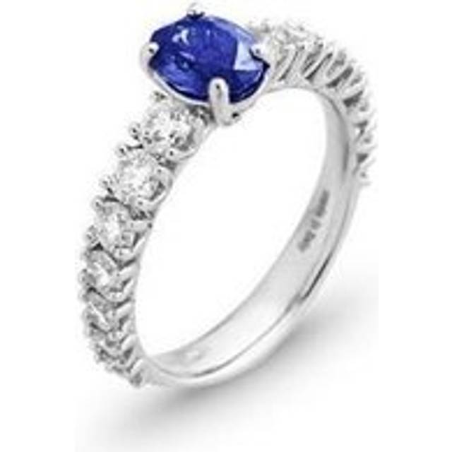 Ponte Vecchio Eternity 18ct White Gold 1.20ct Sapphire Diamond Oval Cut Ring - White Gold