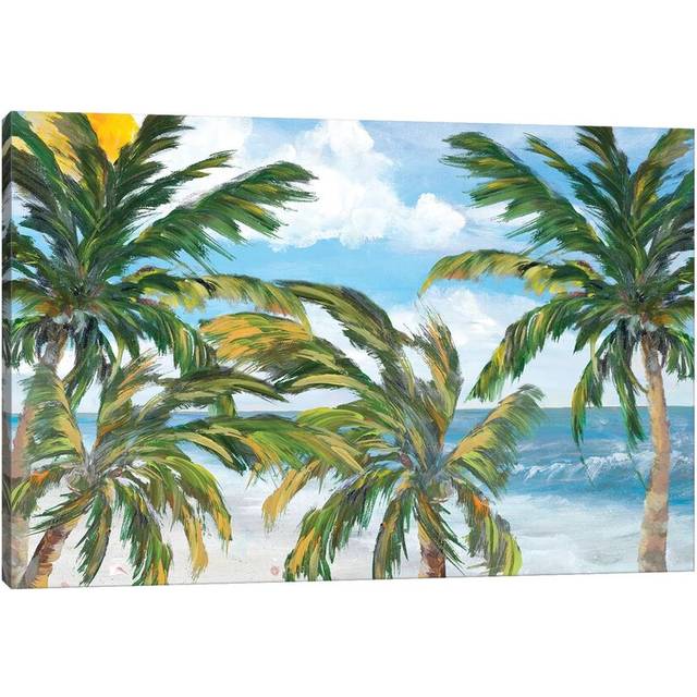 Tropical Trees Paradise by Julie Derice - Wrapped Canvas Painting (66.04 cm H x 45.72 cm W)