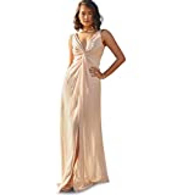 Knot Detail Maxi Dress in Champagne - 12