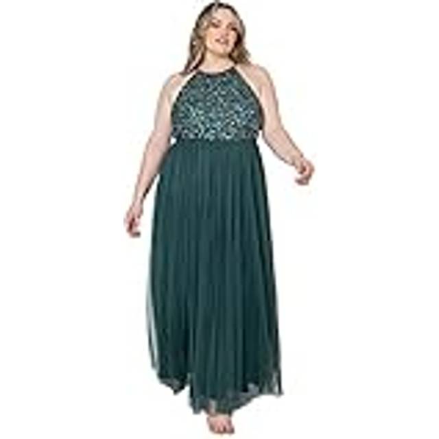 Maya Deluxe Halterneck Embellished Sequin Maxi Dress