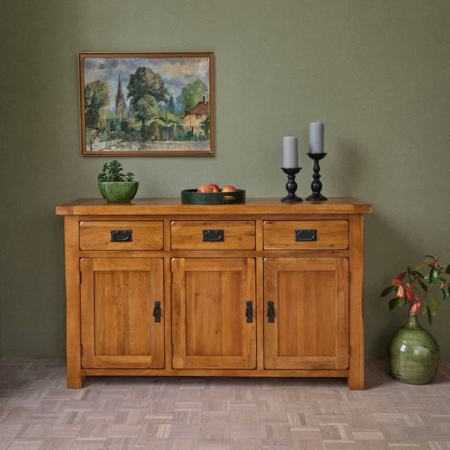 Rustic Solid Oak Sideboards - Large Sideboard - Original Rustic Range - Oak Furnitureland