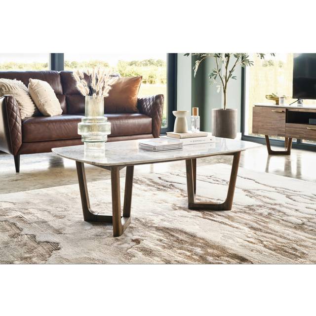 Solid Acacia & Italian Marble Coffee Tables - Coffee Table - Islington Range - Oak Furnitureland