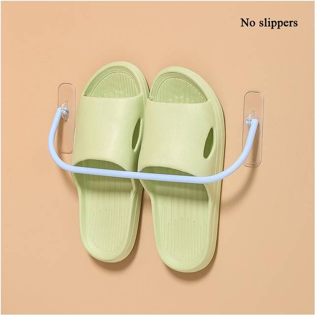 (a-light blue) Home Wall Mounted Shoe Rack Foldable Shoes Hanger Slippers Drain Storage Rack Shelf Shoe Hanging Holder Bathroom Organizer