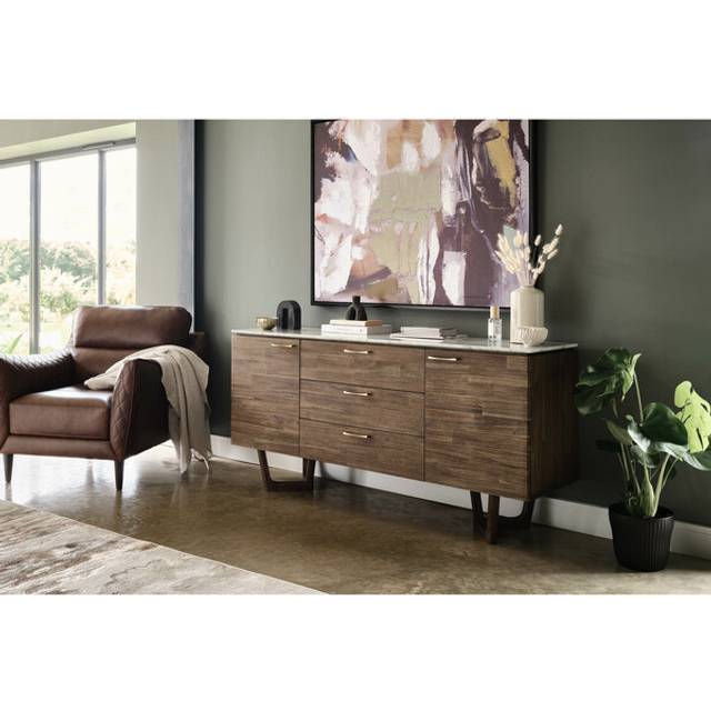Solid Acacia & Italian Marble Sideboards - Large Sideboard - Islington Range - Oak Furnitureland