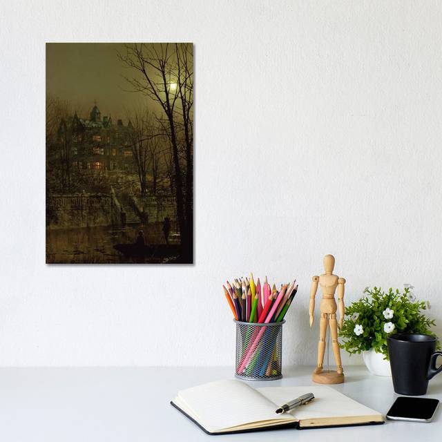 Knostrop Old Hall, Leeds, 1883 by John Atkinson Grimshaw - Wrapped Canvas Painting (30.48cm H x 20.32cm W x 1.91cm D)
