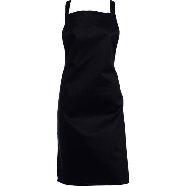(Navy, Single Apron) Cotton Bib Apron Catering Bar Kitchen No Pocket