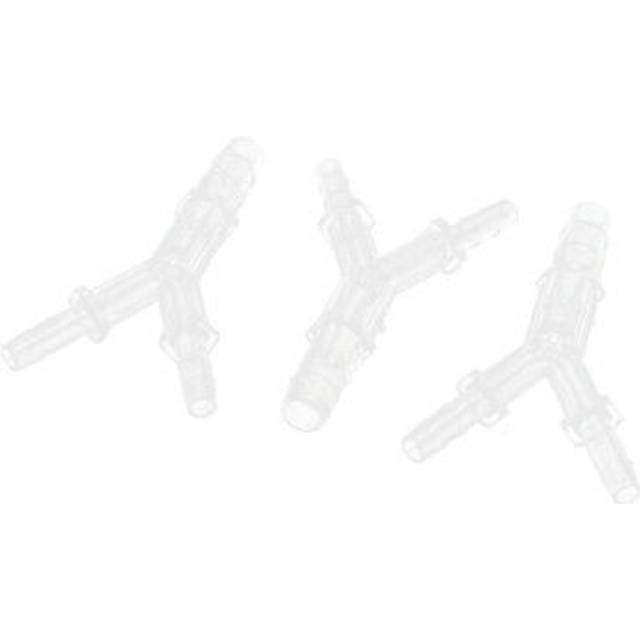 Aquarium 3 way y type 8mm to 4mm hose airline air valve connector clear 3pcs