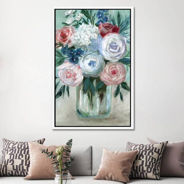 Chalk Pastel Bouquet - Print - White Framed (152.5 cm H x 101.5 cm W)