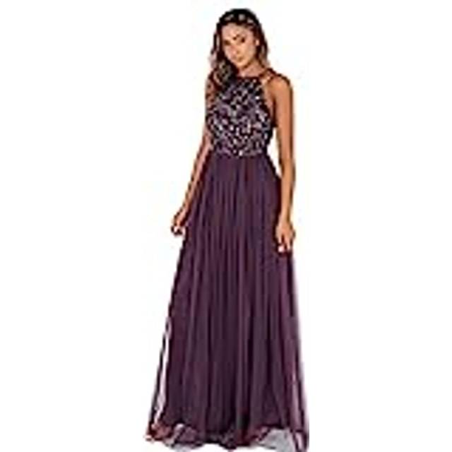 Maya Deluxe Halterneck Embellished Sequin Maxi Dress