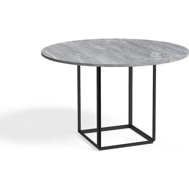 New Works Florence round dining table Grey ruivina marble. ø120 cm. black stand