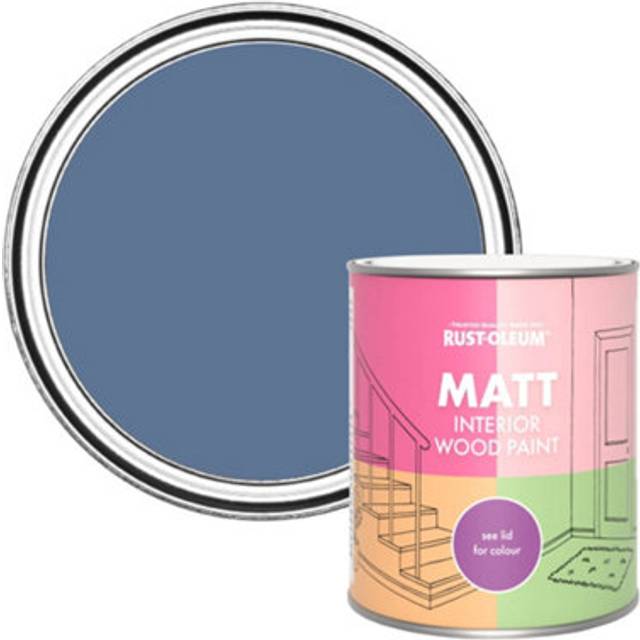 Rust-Oleum Interior Wood Paint, Matt Finish - Blue River - 750ml