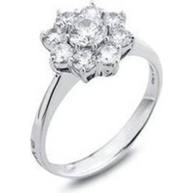 Ponte Vecchio Eternity 18ct White Gold 1.21ct Diamond Floral Cluster Ring - White Gold