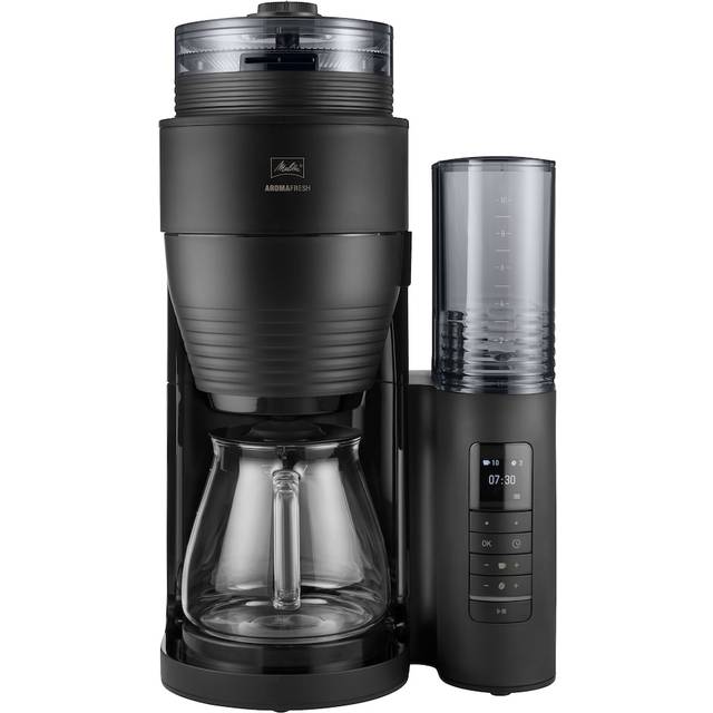 Melitta AromaFresh II Pro 1030-01 Grind and Brew Filter Coffee Machine with Glass Jug - Black - 46.3 x 36.8 x 25.2cm