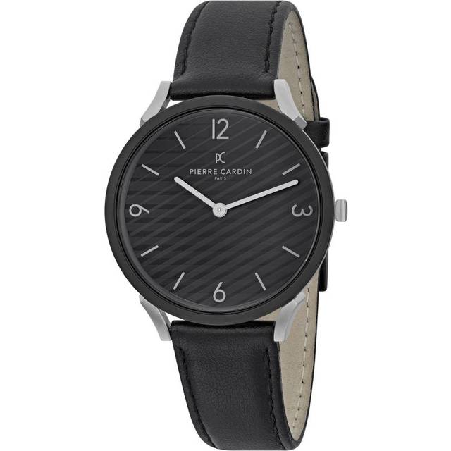 Pierre Cardin Pigalle Stripes Mens Black Watch CPI.2018 Leather - One Size