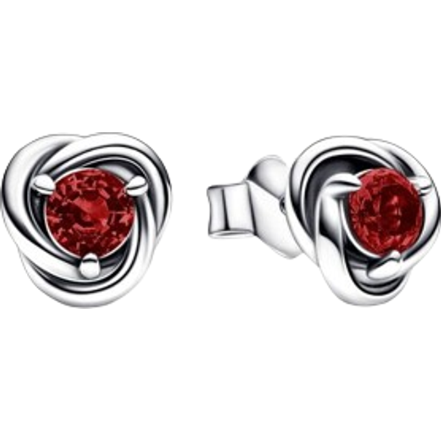 Pandora January Eternity Birthstone Earrings - Red