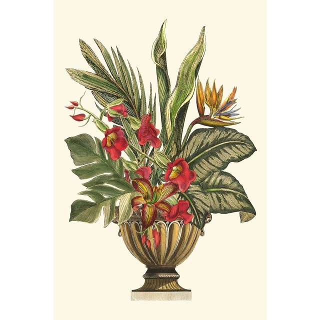 Tropical Foliage in Urn II by Vision Studio - Wrapped Canvas Graphic Art (30cm H x 20cm W)