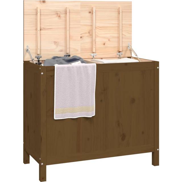 vidaXL Laundry Box Honey Brown 88.5x44x76 cm Solid Wood Pine