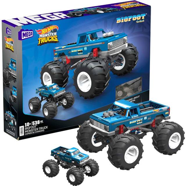 Mega Hot Wheels Bigfoot Monster Truck Building Set 538 Pieces
