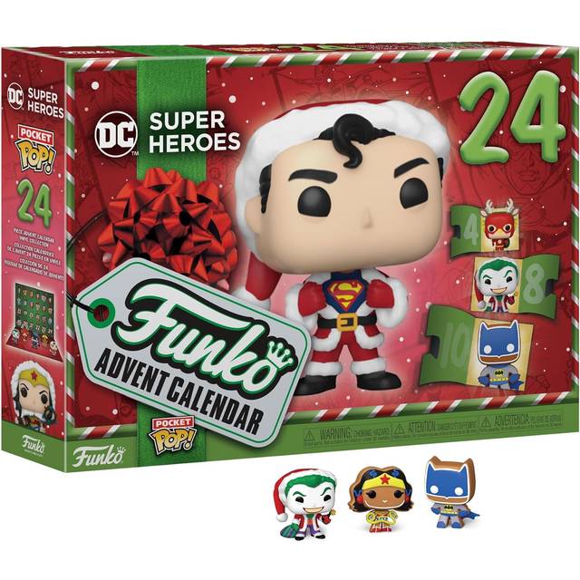 Funko Adventskalender: DC 2023 - Superman - DC Comics - 24 Days Of Surprise - Minifigurer i vinyl - Mystery Box - Presentidé - Jul för flickor, pojkar och barn - Nedräkning till jul