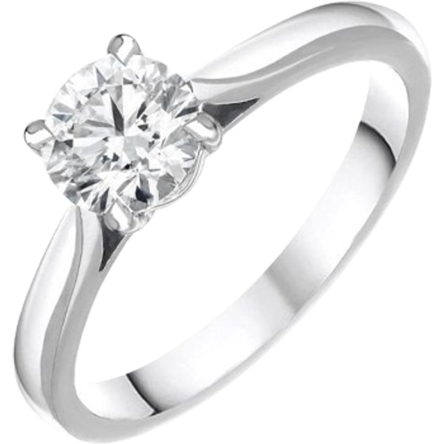 Platinum Diamond 0.77ct Round Brilliant Cut Solitaire Ring