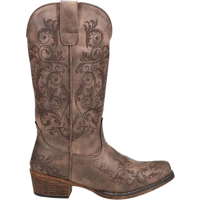 Roper Womens Tall Stuff Western Boot - 12-1/4  Shaft - Vintage Cowgirl Boot  Snip Toe Cowboy Boot for Women  Flexible Outsole & Padded Insole