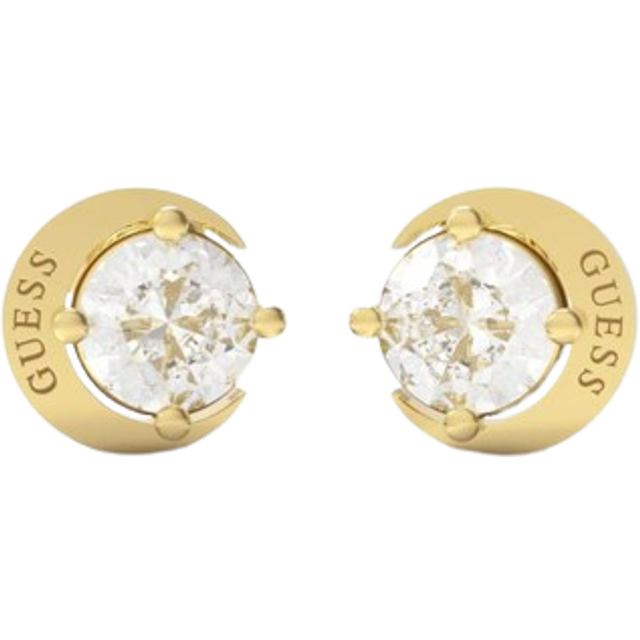 Guess Moon Phases Gold-Tone Crystal Stud Earrings UBE01194YG