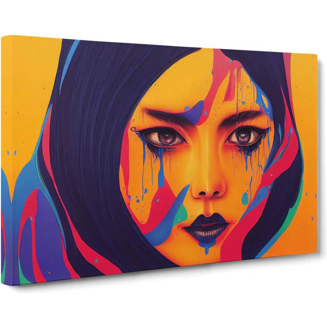 Woman Painted Vol.3 Abstract - Picture Frame Graphic Art - Walnut Framed (25cm H x 34cm W x 2cm D)