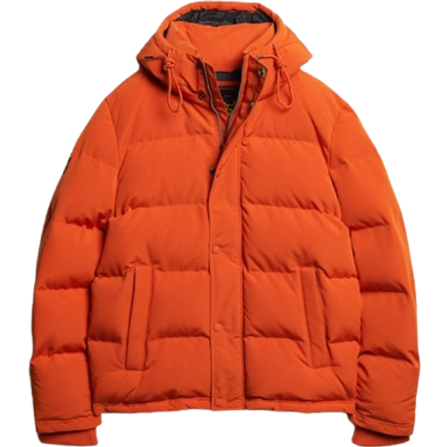 Hooded puffer jacket Superdry Everest - Orange