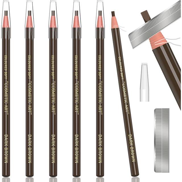 Waterproof Eyebrows Pencil Tattoo Makeup And Microblading Supplies Kit-Permanent Eye Brow Liners In 5 Colors Waterproof Eyebrow Pencils Peel - Brow