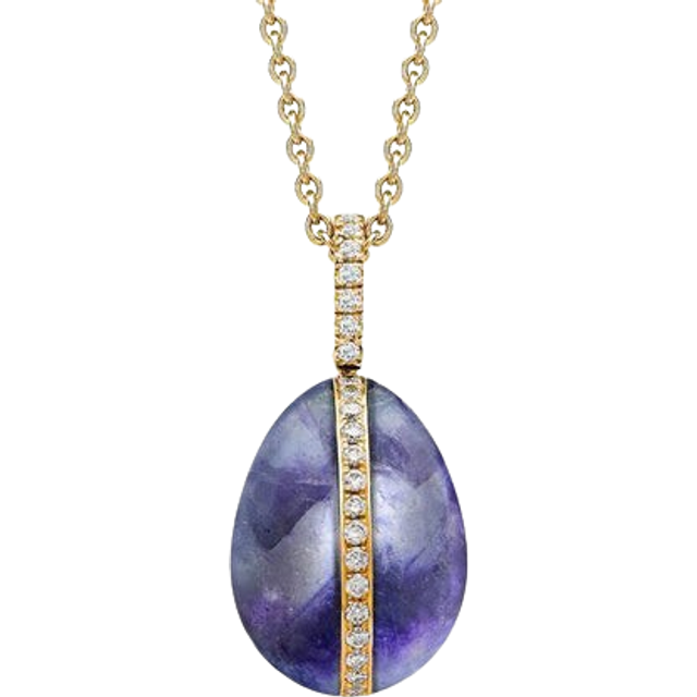 Faberge 18ct Rose Gold Diamond Blue John Pendant Limited Edition - Rose Gold