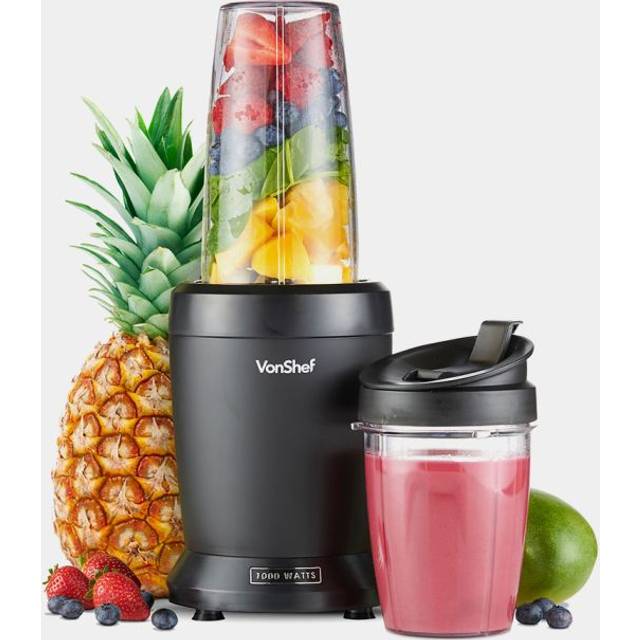 Blender smoothie maker 1000w– mini blender for fruit & ice w/ 500ml & 800ml cups