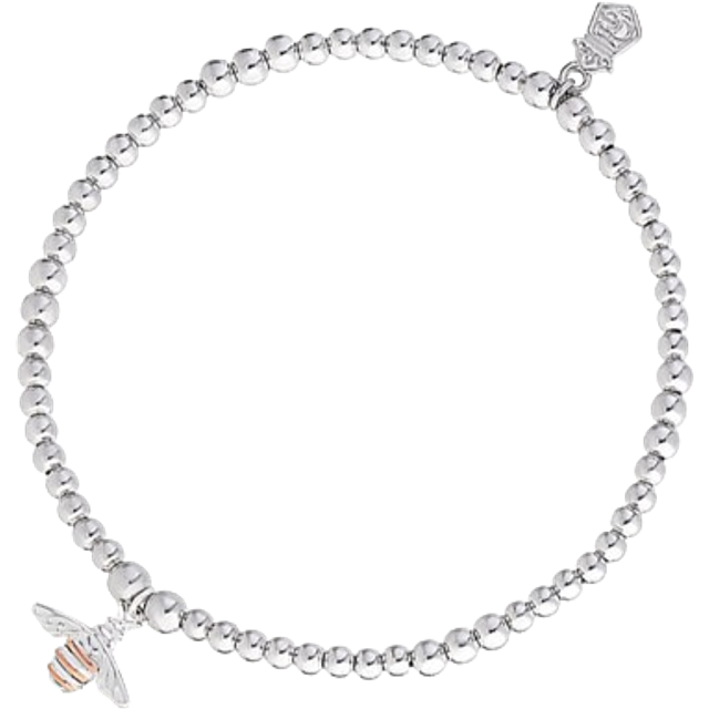 Clogau Affinity Sterling Silver Honey Bee Beaded Bracelet - 16.5cm-17.5cm