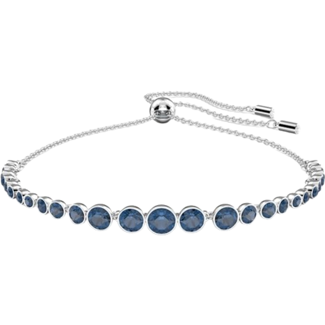 Imber Emily bracelet, Mixed round cuts, Blue, Rhodium plated