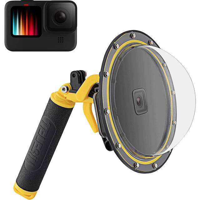 TELESIN 30M Waterproof 6'' Dome Port Underwater Housing Case With Floating Handle Trigger For GoPro