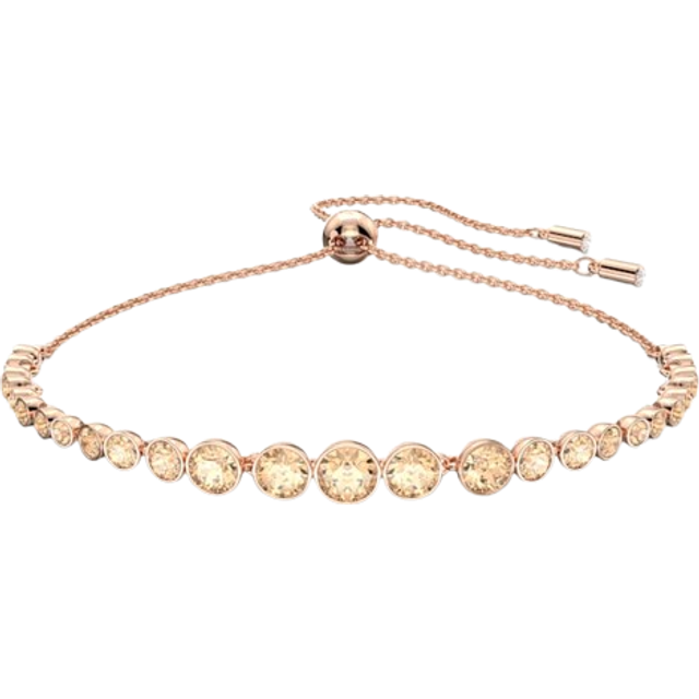 SWAROVSKI Emily armband, blandade runda snitt, rosa, roséguld-ton pläterad, En storlek, Kristaller, roséguldpläterad, Kristaller